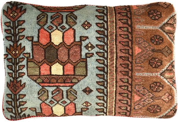 Unikat Vintage Berber Kissen  aus Wolle 60 x 40 cm  inkl. Kissenfüllung  / BKS 03