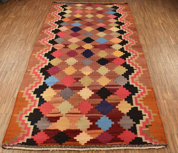 Vintage Nomaden Teppich Kelim Läufer 228 x 115 cm KL 39