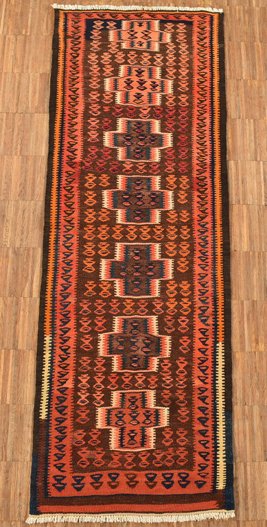  Vintage Teppich Läufer KL 16- 170 x 58 cm feine Handweberei